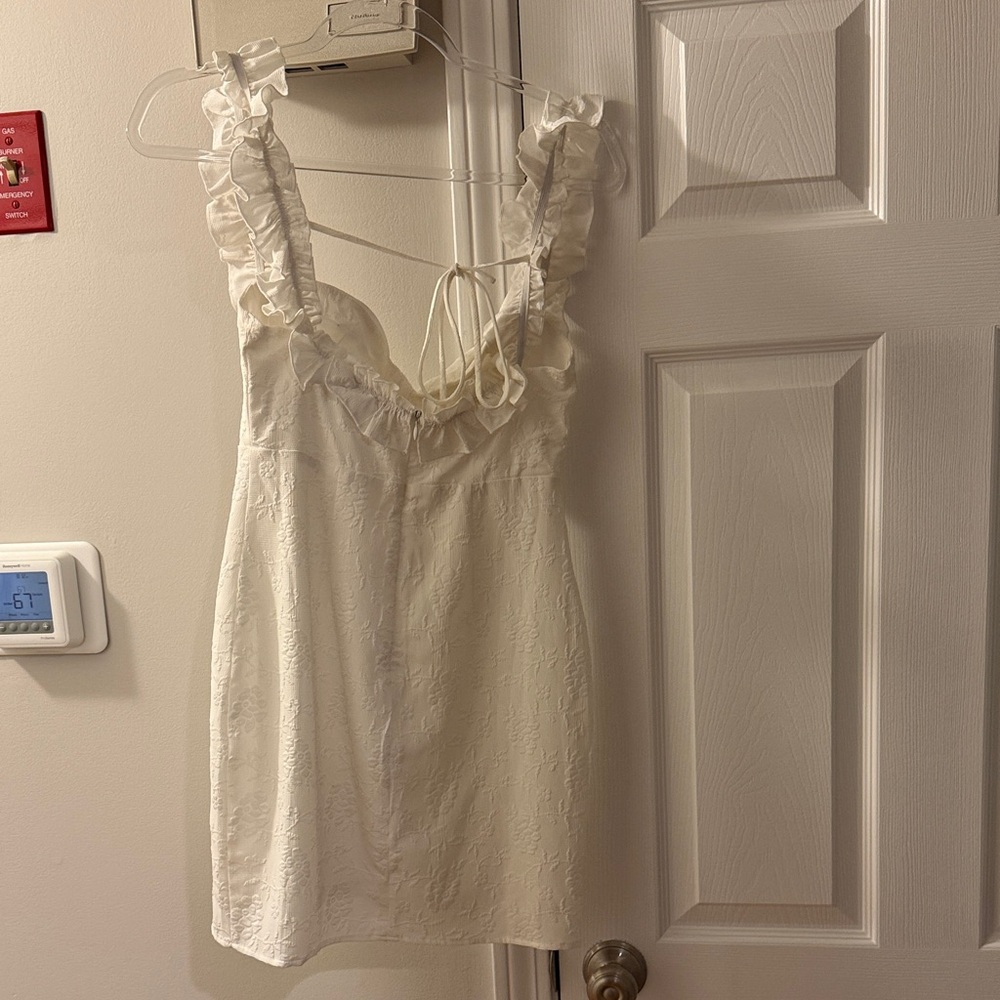 Lulu's White Ruffle Strap Dress - Picture 4 of 4